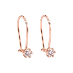 Anting Emas Kawatan Solitaire Imut