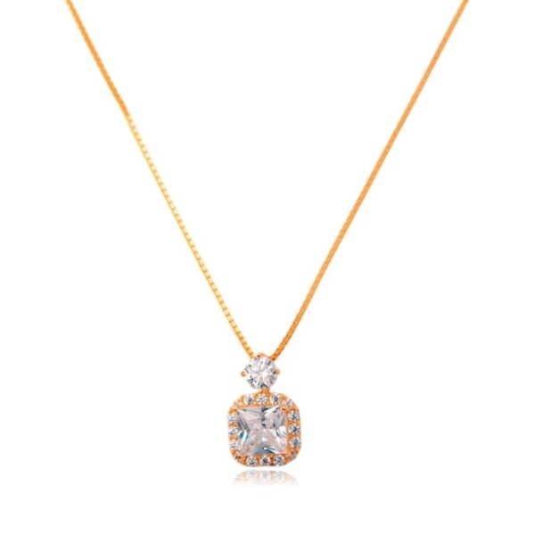 Kalung Emas Itali Solitaire Persegi Variasi Mata Tabur