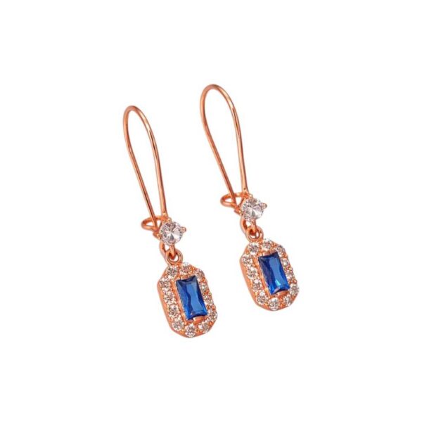 Anting Emas Kawatan Mata Persegi Panjang