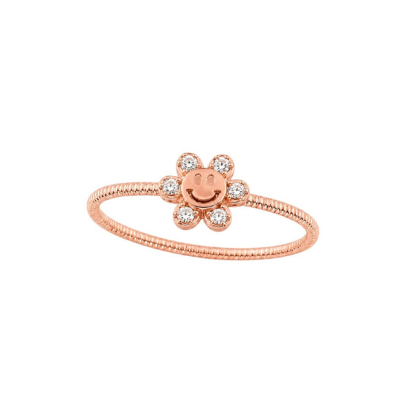 Cincin Emas Kawatan Kembangan Flower Smile